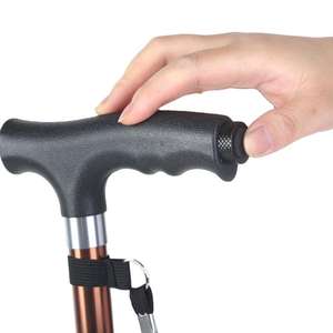 Bastón de Aluminio con Punta de Goma Ligera, 3 Secciones, Color Negro Café, Bastón de Senderismo para Personas Mayores, Multifuncional, Antideslizante - Product Image 3