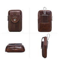 HUMERPAUL petit sac de taille en cuir véritable pour hommes décontracté en plein air sac banane pochette pour téléphone multifonction épaule sacs à bandoulière