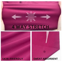Fournisseur d'usine Tissu élastique textile uni mat double face en polyamide et élasthanne extensible dans les 4 sens pour vêtements de yoga et de sport