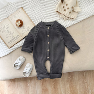 Set Lavorato a Maglia per Neonato Personalizzato in Cotone Abbigliamento per Bambino Completo in Maglieria Pagliaccetto Neonato a Maglia Grossa Invernale Set di Vestiti per Bambini Appena Nati - Product Image 2