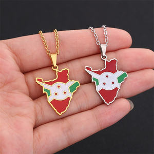Joyería <span class=keywords><strong>de</strong></span> moda <span class=keywords><strong>Burundi</strong></span> <span class=keywords><strong>mapa</strong></span> Collar personalizado <span class=keywords><strong>mapa</strong></span> nacional bandera esmalte colgante collar Acero inoxidable África <span class=keywords><strong>mapa</strong></span> collar - Product Image 3