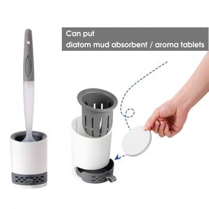 Nuevo y Popular Soporte de Plástico para Baño con Dispensador de Jabón, Cepillo de Inodoro de Silicona Suave TPR para Limpieza - Product Image 4