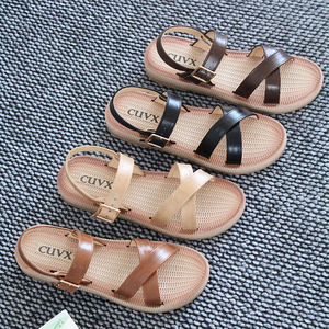 Sandalias de Mujer de Alta Calidad, Estilo Anngele, Ligeras y Cómodas para el Verano, Diseño Slip-on, Parte Superior de PU, Entresuela Antideslizante de PU, Punta Abierta - Product Image 1