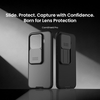 Funda Protectora de Cámara Deslizante Nillkin CamShield para Xiaomi 17 T Pro, Carcasa Resistente a Impactos, Privacidad, Transparente, Negra