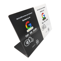 Carte intelligente sans contact NFC RFID Google Review en acrylique avec code QR NTAG213, étanche, ISO 14443A, pour les réseaux sociaux et les adhésions