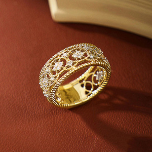 Anello Vintage Traforato, Imitazione Italiana con Motivo Intagliato Testurizzato - Product Image 5