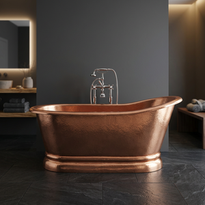 Freestanding Oval Copper <b>Bathtub</b> Classic Eco-Friendly Bath Tub <b>for</b> <b>Adults</b> Durable Design Without Lid-Indian Home Crafts - Product Image 3
