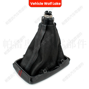 Pomo de Palanca de Cambios de Cuero para Automóvil, 5 Velocidades, para Volkswagen Audi A4 B6/R32 2002-2009, Diseño Ergonómico, Costuras Rojas - Product Image 4