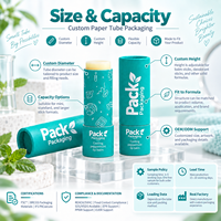 Tube en papier personnalisé sans taille fixe, écologique, certifié FSC BRCGS, boîte cylindrique pour baume à lèvres, déodorant stick, parfum solide