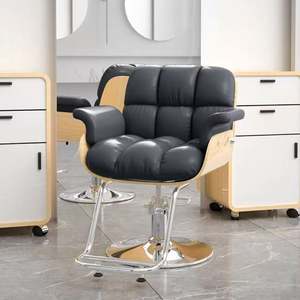 เก้าอี้ร้านเสริมสวยสำหรับเด็กเก้าอี้ร้านทำเล็บสีดำที่นั่งแบนเก้าอี้ลูกค้าสำหรับร้านทำเล็บ - Product Image 6