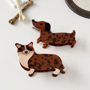 Pinces à cheveux en forme de chien de dessin animé, drôles, pour dachshund, corgi de Galles, pour femmes, accessoires de cheveux créatifs, vente en gros, personnalisables - Product Image 6