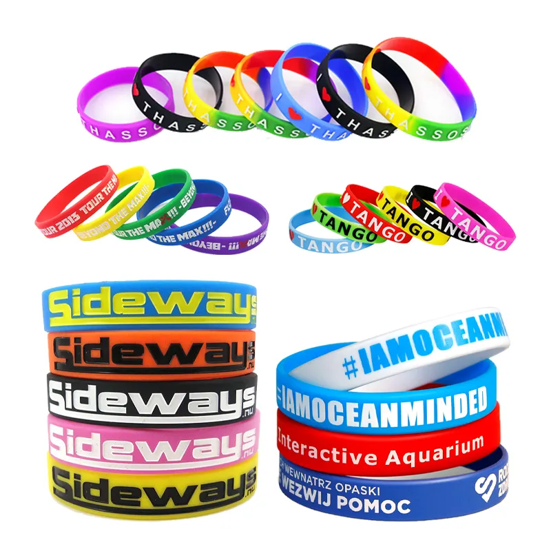 Fabricant professionnel de Bracelet de Sport personnalisé, brassard imprimé Pantone, Bracelet en silicone solide épais avec Logo gravé