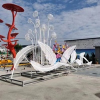 Sculpture en plumes d'acier inoxydable Sculpture en plumes d'acier inoxydable Jardin à vendre Sculpture en plumes