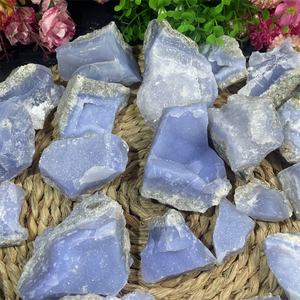 자연 치유 거친 표본 크리스탈 미네랄 원시 블루 레이스 마노 장식 - Product Image 5