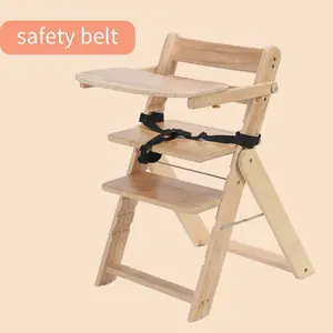 Folding Wooden Baby Chair Baby Study Table And Chair Wood Suitable For Kitchen And Living Room High Chair Wooden