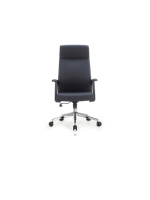 Chaise de bureau de direction ergonomique de luxe à dossier haut en cuir PU, pivotante et réglable, avec accoudoirs fixes pour PDG et managers