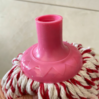 Tête de balai serpillère en fil de coton rouge et blanc torsadé, tête de rechange pour balai à vis, recharge pour nettoyage de sol domestique et commercial