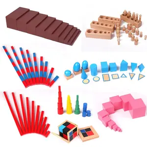 Wooden 3D Shapes Geometric Solids Montessori Learning Education Math Toys Resources for School