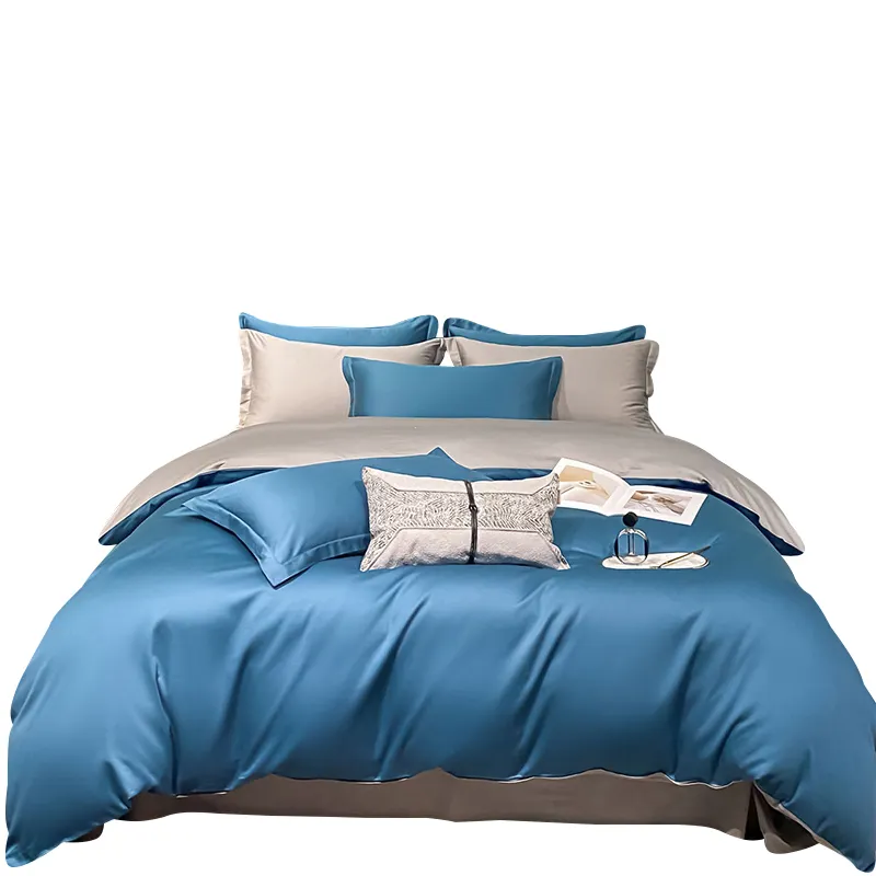 Conjunto de cama de king size, 4 peças, conjunto de cama, 100% algodão, cetim, 300tc, capa para colcha, fronha, venda imperdível