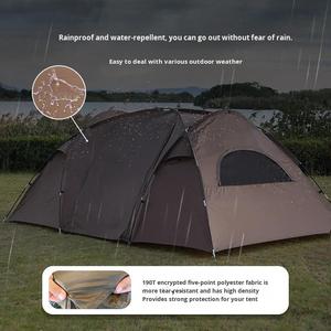 Tente de camping familiale 2 places, nouvelle conception camouflage, imperméable, coupe-vent, quatre saisons, double couche, polyester 190T, portable - Product Image 3