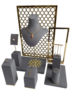 Ensemble de présentoirs à bijoux en métal gris pour armoires <span class=keywords><strong>fenêtre</strong></span> emballage élégant pour présentoirs en vitrine - Product Image 5