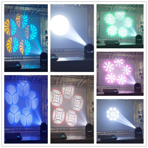 Mini cabezales móviles LED RGBW de 120W súper brillantes con zoom 3 en 1, Gobo, <span class=keywords><strong>5</strong></span> prismas giratorios, efecto <span class=keywords><strong>halo</strong></span>, haz de luz, spot y wash para espectáculos y discotecas - Product Image 6