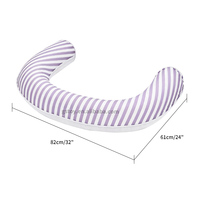 Chaise flottante gonflable en forme de U recouverte de tissu, couverture rayée lavable, chaise longue de piscine pour adultes, plage d'été