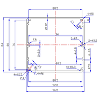 Boîtier en aluminium anodisé sablé 97*84mm, corps à bords arrondis avec panneaux plats à 4 vis pour instruments