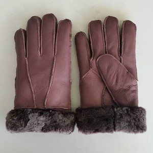 Guanti Invernali Neri in Vera <span class=keywords><strong>Pelle</strong></span> <span class=keywords><strong>di</strong></span> Pecora a Doppia Faccia per Uomo e Donna, Supporto Campioni, Produzione Economica - Product Image 6