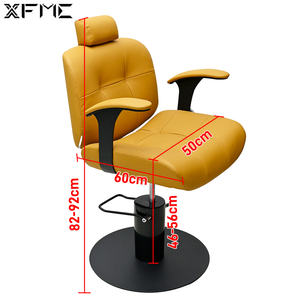 Bộ ghế làm tóc chuyên nghiệp màu vàng cho salon làm đẹp, ghế nằm thủy lực có tựa đầu dành cho nữ - Product Image 6