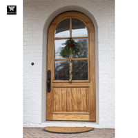 Portes en bois cintrées sophistiquées avec panneaux en verre pour maisons et serrure intelligente Charme classique avec portes de sécurité modernes