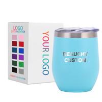 Gobelet à vin isotherme à double paroi en acier inoxydable de 12 oz en forme d'œuf, avec paille, pour voyage et bureau - Écologique - Meilleures ventes