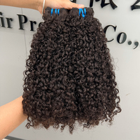 Extensions de cheveux humains brésiliens Afro Kinky Curly Grade 12A, double trame machine, boucles noires naturelles, Remy vierge, sans perte, pour tissage
