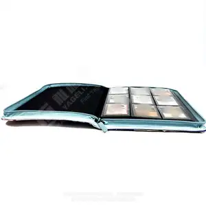 独特设计9口袋聚氨酯皮革交易卡片活页夹相册高级卡片活页夹