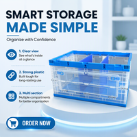 Boîte de rangement pliable pour documents, en plastique transparent, pliable, organisateur pour la maison et le bureau, empilable, boîte d'archives personnalisée