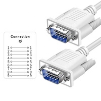 Cable de Extensión Serial RS232 DB9 de 9 Pines, Macho a Hembra, 1.5m 3m 5m 10m, Blanco, OD5.0