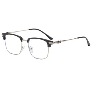 Eyebrow-Shaped Rectangle Eyeglasses Frames Full-Frame <b>PC</b> Lens Blue Light Protection For Men - Product Image 2