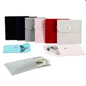 Pochettes à bijoux en velours recyclables avec bouton-pression, sacs de rangement pour bracelets et boucles d'oreilles, sac cadeau de luxe personnalisable - Product Image 5