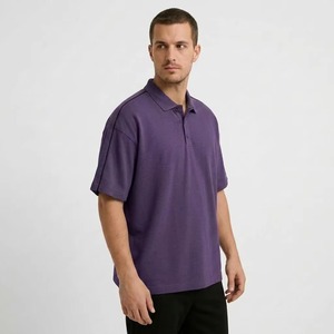 Wholesale Low Price For Sale Solid <b>Purple</b> Men's <b>Polo</b> <b>Shirt</b> Short Sleeve Knitted Casual Button Collar Regular Fit Custom Logo Top - Product Image 3