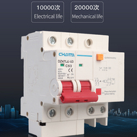 Disjoncteur différentiel série DZ47LE-63 2P/4P 16A-63A 6kA/10kA en cuivre, protection contre les fuites, les surcharges et les courts-circuits