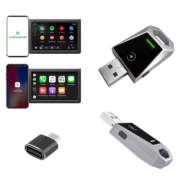 Auto 2-in-1 Carplay Adapter for Apple iPhone & Android Fast & Stable Carplay Wireless Adapter Convert Wired to Wireless Car Play