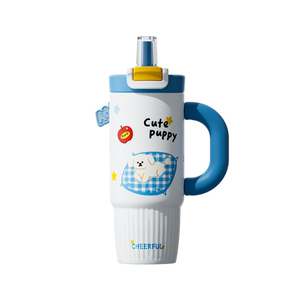 แก้วกาแฟเก็บความร้อนพร้อมฝาปิดทำจากสแตนเลสแก้วกาแฟพร้อมหลอดสำหรับเดินทาง - Product Image 1
