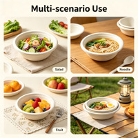 Bols et assiettes en bagasse de canne à sucre de qualité supérieure de 350 ml, bols d'alimentation jetables, commodité et écologie