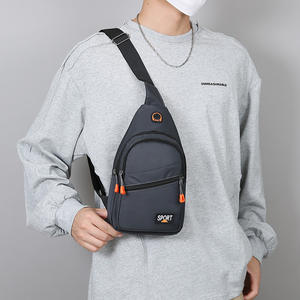 Nouveau sac de poitrine pour hommes, sac à bandoulière en nylon imperméable, multi-couches, sport, cyclisme en plein air, gris, noir, vert militaire, bleu foncé - Product Image 3