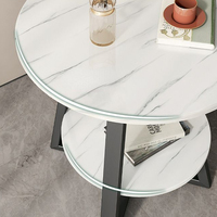 Morden Mobilier Café de Luxe Doré Petit Salon Base en Métal Doré Table d'Appoint de Canapé Rond