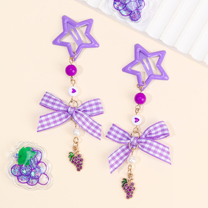 CN 2 uds Multi Color Metal Snap BB Horquillas para el cabello con lazo Know Clip Lovely Fruit Tassel Hair Clip Accesorios - Product Image 2
