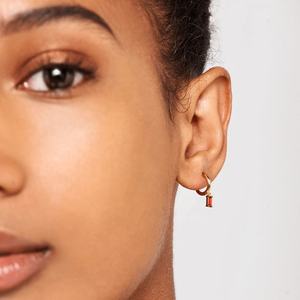 Bohemian 925 Sterling Silver Fashion Solitarie Cubic Zirconia Drop Hoop Earring - Product Image 6