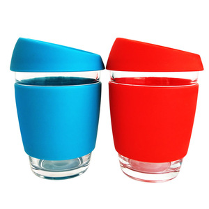 Ly cà phê 12oz có logo tùy chỉnh, kèm nắp silicon và vỏ bọc, cốc tái sử dụng, dùng cho văn phòng, trường học, du lịch, kiểu dáng thanh lịch, tiện dụng - Product Image 1