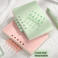 Carnets à spirale à feuilles mobiles Morandi A7 lignés en PU, rechargeables, résistants à la déchirure, avec pochette d'indexation – Vente chaude pour étudiants, écoles et bureaux