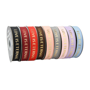 Ribbon Spool Satin Woven Gold Stamp Love Is Eternal Wedding Decorative Ribbons 1D12 - Product Image 5